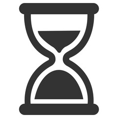 Black and white hourglass icon for time and countdown © Sufia