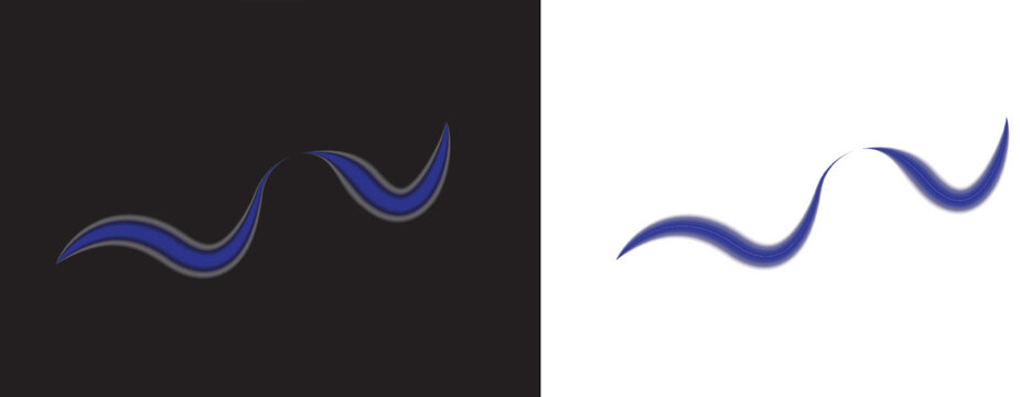 Abstract Blue glowing curved light streak with a smooth flowing wave shape and soft neon illumination. Suitable for motion graphics, modern backgrounds, energy concepts, digital design, banners