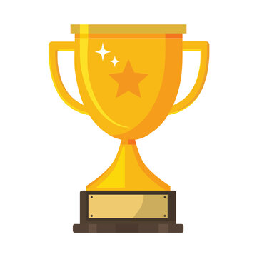 Winner's trophy icon. Trophy Cup Vector Flat Icon on white background
