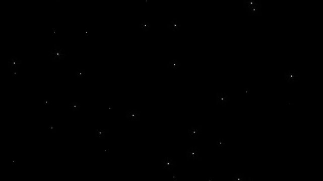 White glowing line stars sparkles, twinkle magic dust animation, fast line glitter motion.glitter stars trail transition on alpha channel black screen.4k animation video