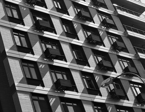 Modern black and white front of the building backdrop