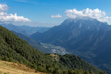 Fototapeta premium View of the valley of Valsassina from Alpe Giumello