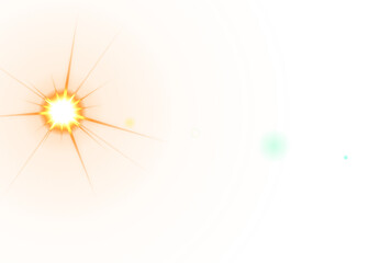 Bright orange sun with shining starburst and orbiting planets in a cosmic solar system also transparent background, isolated on a, transparent background © BeCoolOk