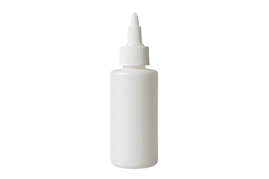 Blank white squeeze bottle with pointed applicator nozzle