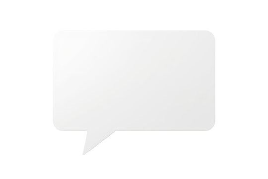 White rounded speech bubble with short pointer