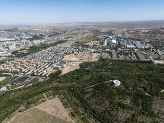 aerial view of jinchang jin chuan national mining park and city © zhu difeng