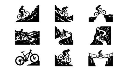 Fototapeta premium Bicycles and mountain bikers in action.