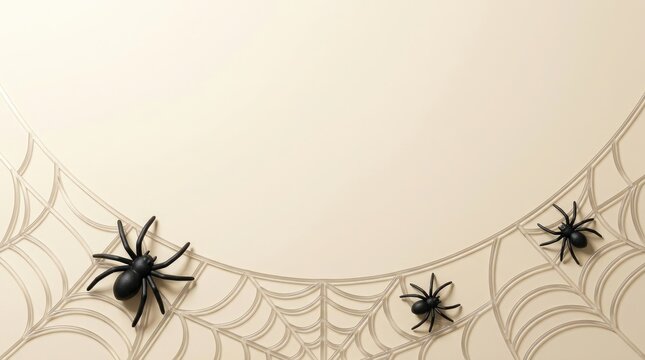 Spooky halloween decorations with realistic spiders and cobwebs for a creepy and festive atmosphere