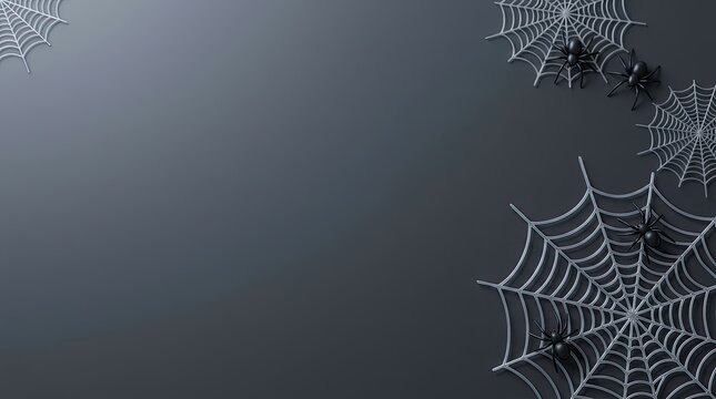 A spooky and atmospheric halloween background featuring cobwebs spiders and a dark eerie aesthetic