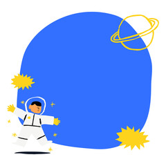 Astronaut png circle frame sticker, transparent background © Rawpixel.com