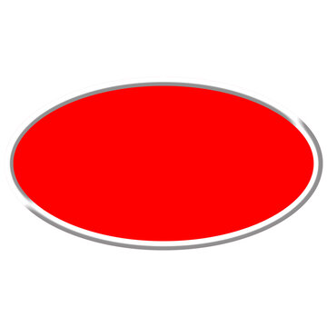 Red Oval Button Ellipse Shape Badge Icon Vector Isolated