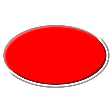 Red Oval Button 3D Frame Icon Vector Isolated