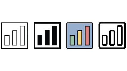 Fototapeta premium Set of growing barchart icons in different styles for business data presentation
