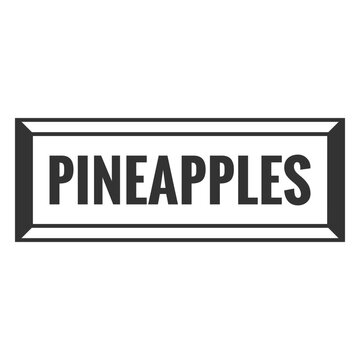 Pineapples text label filled stroke