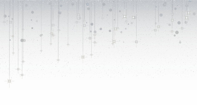 Abstract background with falling silver particles and vertical lines on a light grey gradient surface