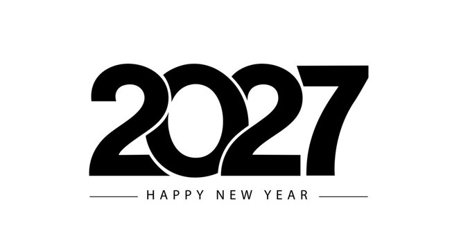 Happy New Year 2027 Typography Design for Business Diary Cover, Greeting Card, Brochure and Festive Banner Vector Template
