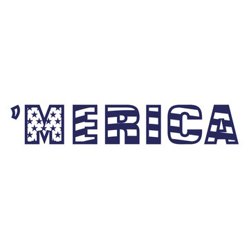 Merica filled stroke american flag element