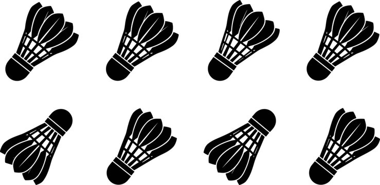 Set of badminton shuttlecocks icons, vector illustration