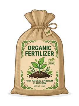 Organic fertilizer bag icon.eps