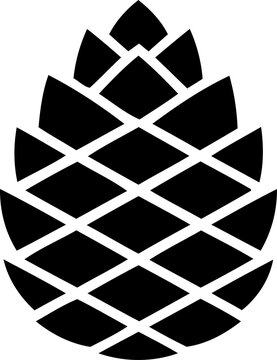 Black pine cone icon design isolated on transparent background