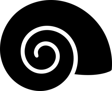 Black snail shell icon silhouette isolated on transparent background