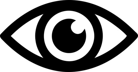 Black and white human eye icon symbol isolated on transparent background © MstKakoli