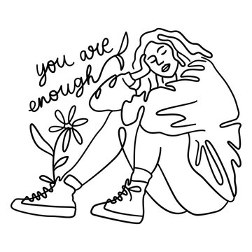 You are enough continuous line