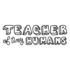 Fototapeta premium Tiny humans doodle quote teacher