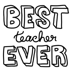Obraz premium Best teacher doodle quote