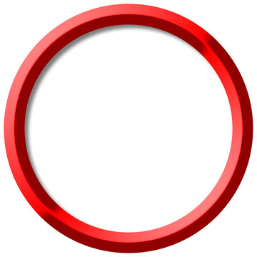 Red Ring Frame Circle Round Border Blank UI Badge Icon Vector Isolated
