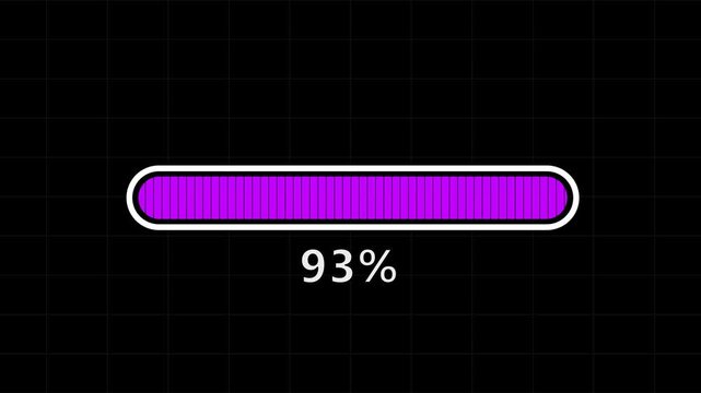 Purple Loading Progress Bar Animation from 1 to 100 Percent