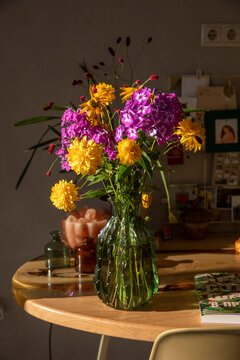 Bouquet with phlox and summer garden flowers