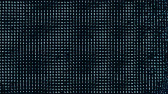 Binary Code Tunnel Transforming into Number Six in Dark Digital Data Field