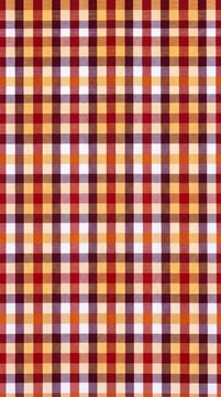 Warm red and orange plaid fabric pattern texture background
