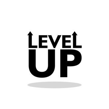 Level up sign icon with shadow