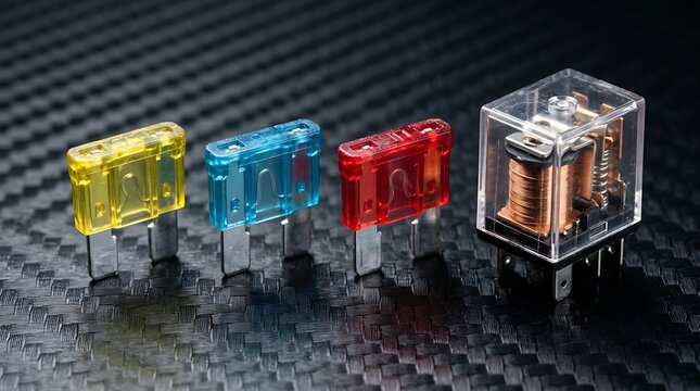 Micro Automotive Blade Fuses and Small Transparent Electric Relay Switch