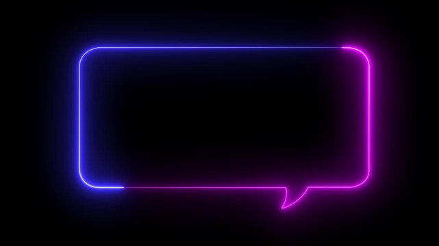Glowing neon color message box icon conversation notice message icon animation. Neon text message , neon message box icon animation video notice receive massage animated sign symbol. Message mail box.