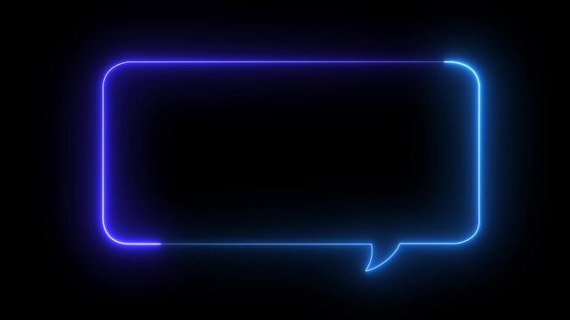 Neon text message neon color icon animation black background. 4k video neon message box icon animation video notice receive massage animated sign symbol. Message mail box.