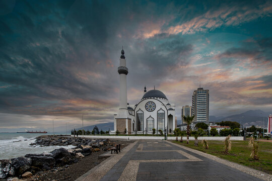 Nihal Atakas Mosque view in Iskenderun Town of Turkey