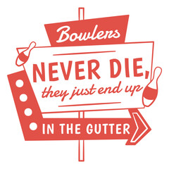 Fototapeta premium Bowling filled stroke quote bowlers