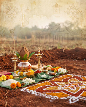 Invitation of Bhoomi Pooja, House Warming 