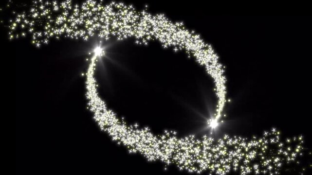 glitter line trails shimmer with white twinkling particles,glittering sparkles twinkle stars line and twinkle sparkle stars animation, cartoon doodle sparkles on black screen,4k resolution video