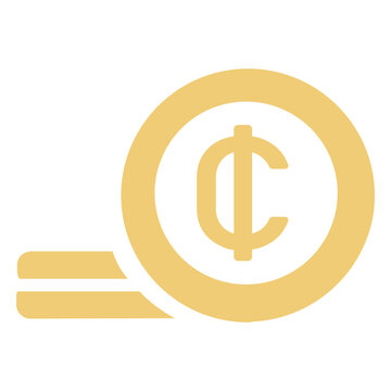 Simple cedi coin currency finances icon