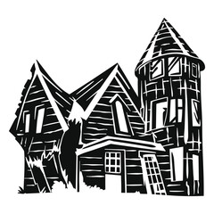 Naklejka premium Haunted abandoned mansion