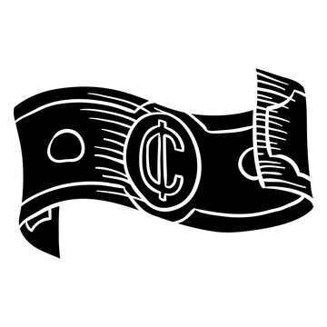 Simple cedi bill business money icon