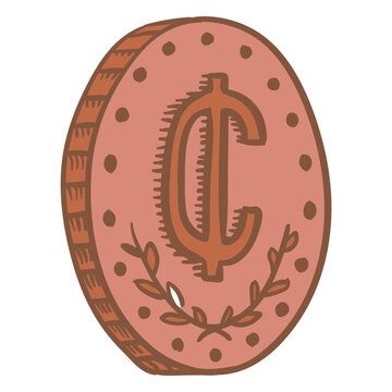 Cedi coin business money icon