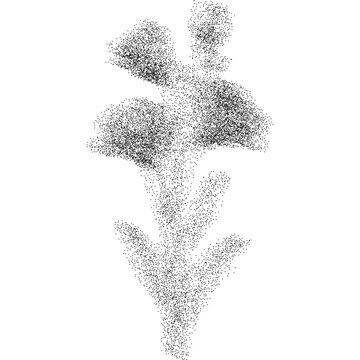 Flower in gradation stipple effect, for grunge punk y2k collage design. Vector illustration in vintage halftone dadaism design for banner or poster 