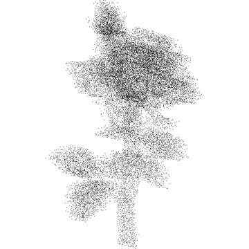 Flower in gradation stipple effect, for grunge punk y2k collage design. Vector illustration in vintage halftone dadaism design for banner or poster 