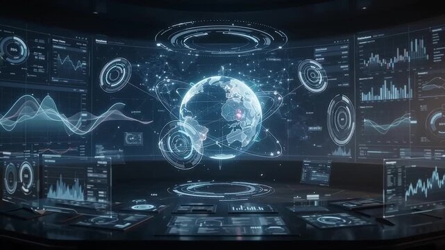 Futuristic Financial Command Center