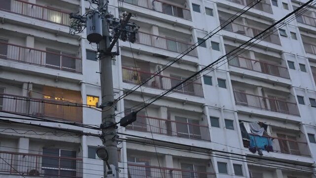 Slum Apartment Complex Neighborhood in Airin Slum Ward, Nishinari Osaka